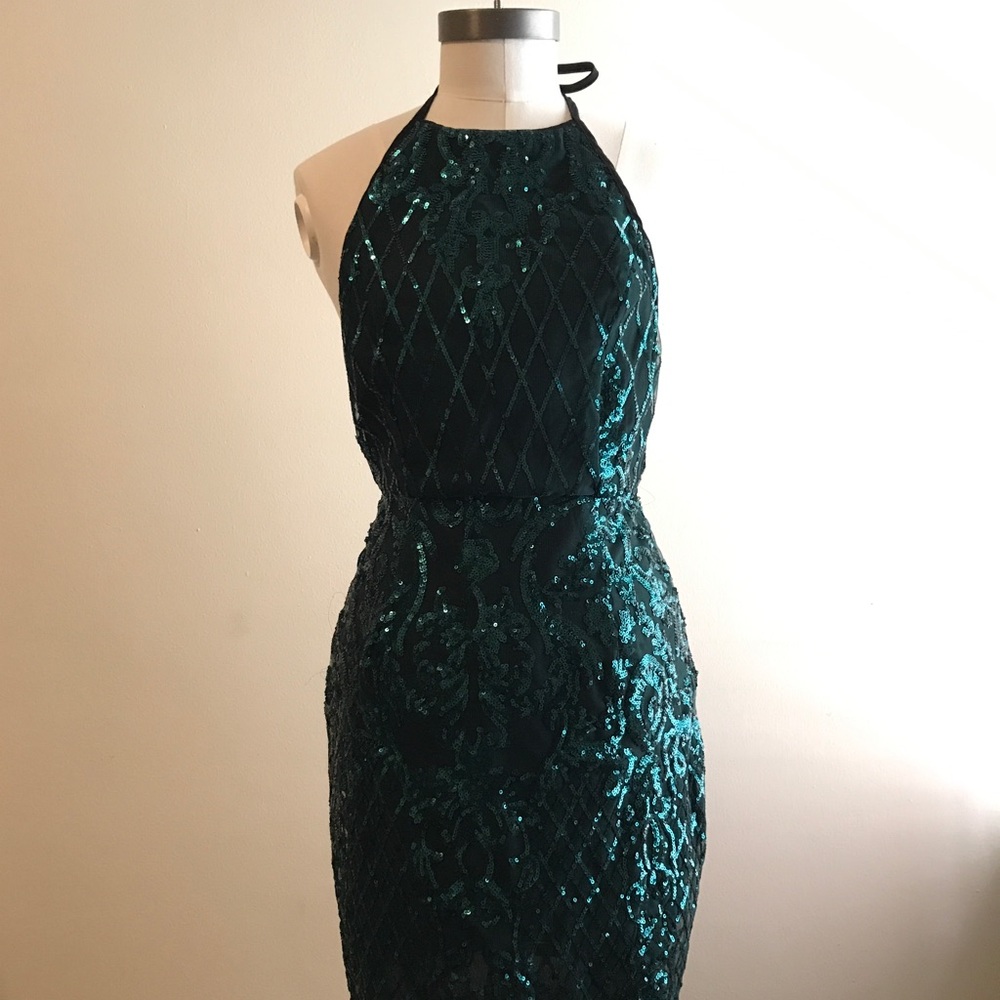 Emerald sequin dress
